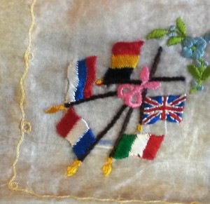 Detail embroidered flag handkerchief